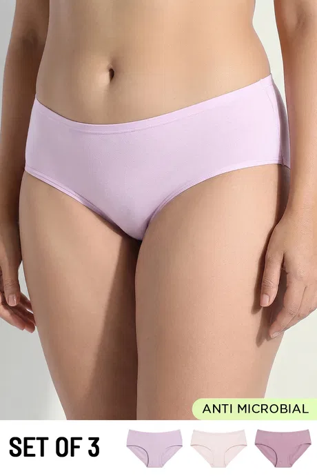 Buy Zivame Low Rise Full Coverage Hipster Panty (Pack of 3) - Multicolor
